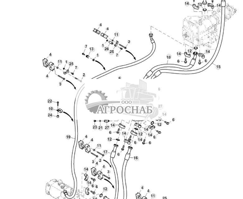 Шланги гидростатического привода, трансмиссия с кнопочным переключением передач, 4WD, HillMaster™ - ST824395 171.jpg